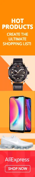 Реклама AliExpress з написом HOT PRODUCTS